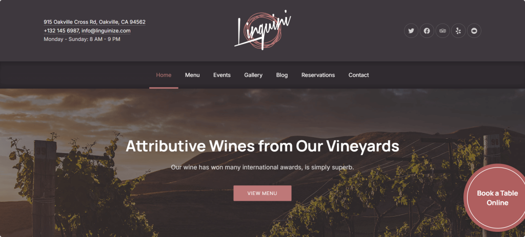 Linguini, Premium WordPress food business theme, Themeshape