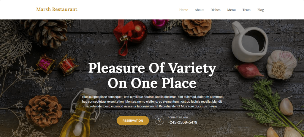 Marsh Restaurant, Top Restaurent WordPress Themes, Themeshape