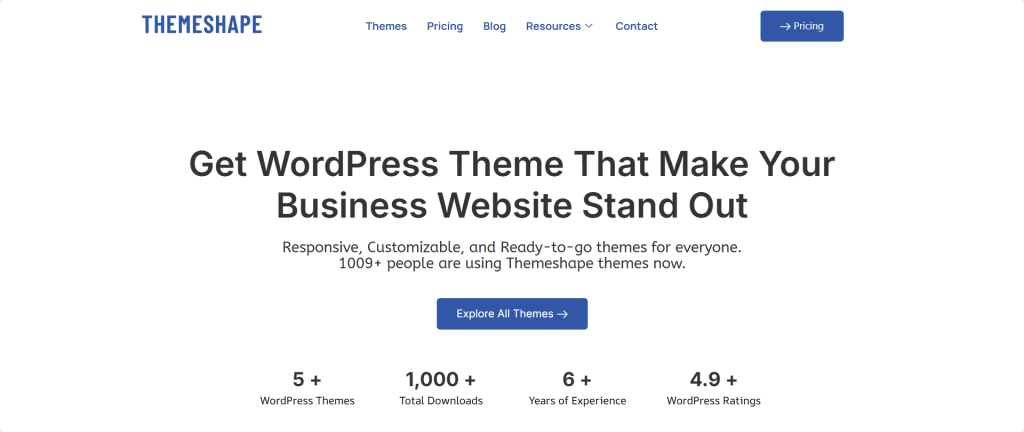 Say hello to themeshape, WordPress theme marketplace